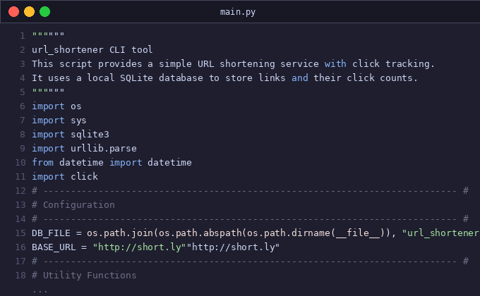 URL Shortener CLI
