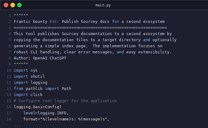 Frantic bounty #46: Publish Sourcey docs for a second ecosys